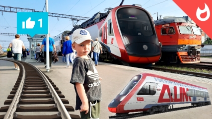 Поезд ласточка/ Иволга/ РЭКС/ путеукладчик и двухэтажный поезд смотреть онлайн