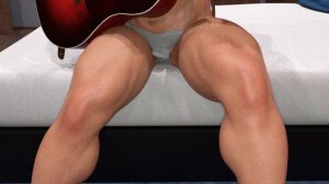 Giant Magic Guitar Muscle Growth Animation