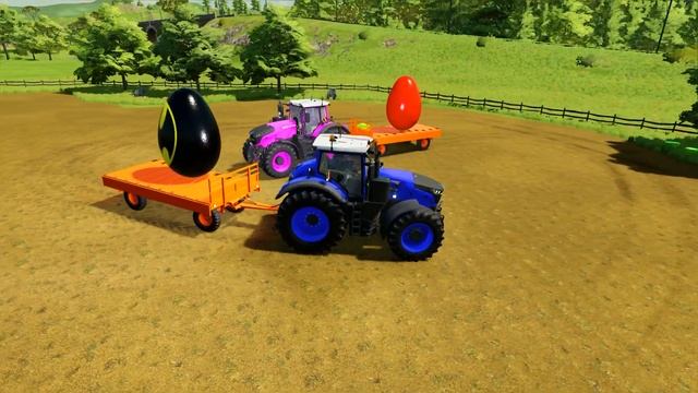 LOAD AND TRANSPORT SUPER HERO EGGS WITH FENDT TRACTORS - Farming Simulator 22 смотреть онлайн