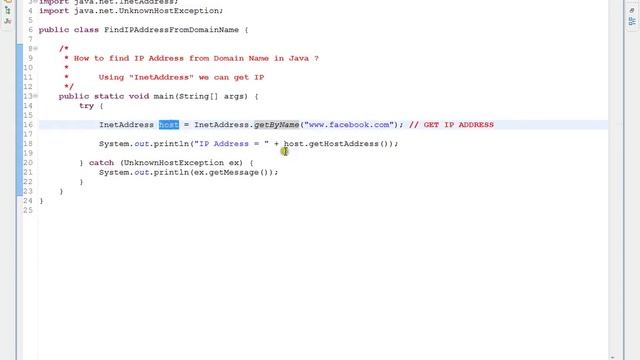 HOW TO FIND IP ADDRESS FROM DOMAIN NAME IN JAVA смотреть онлайн