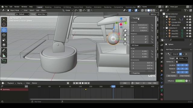 Blender Constraint Tutorial for Robot Arm Animation | How to Use Child of Constraint in Blender 3.3 смотреть онлайн