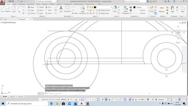 Autocad ile Araba Çizimi | Autocad 2D Car Drawing with Dimensions | Autocad Dibujo de un Carro смотреть онлайн