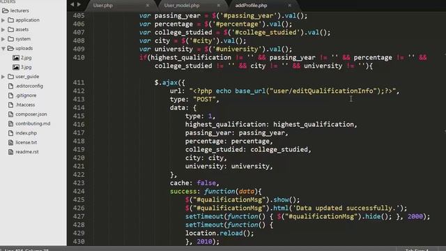 Developing the functionality of updating user qualification details using CodeIgniter & AJAX Part-1 смотреть онлайн