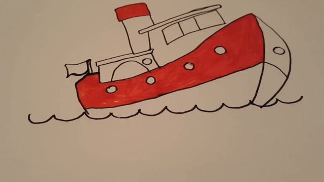 Как нарисовать катер. Развивающее видео для детей. смотреть онлайн