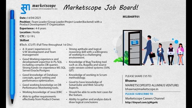 Job Vacancy | Team Leader/Group Leader | Project Leader | Backend смотреть онлайн