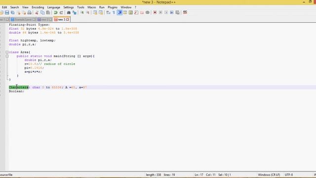 Float, Character and Boolean data types смотреть онлайн