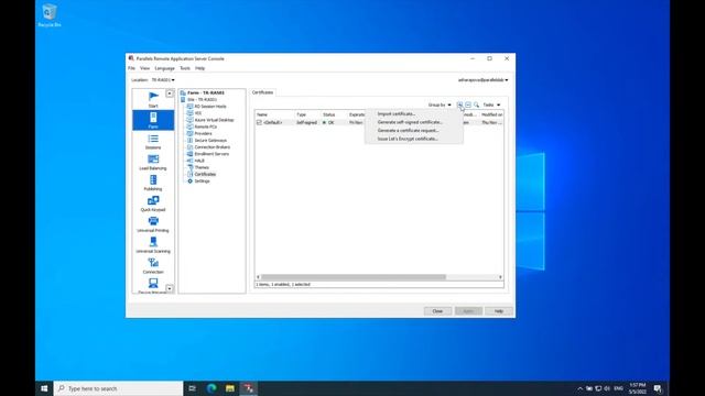 Parallels RAS Lets Encrypt Certificate Management смотреть онлайн