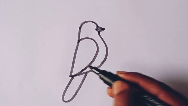How to draw a sparrow / easy sparrow bird drawing from number 5 / sparrow drawing easy way смотреть онлайн
