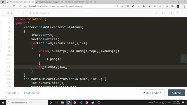 LeetCode 1793. Maximum Score of a Good Subarray | Hard | ? Weekly Contest 232 | Algorithm Explained смотреть онлайн