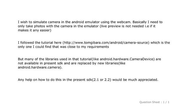Android : Using Camera in the Android emulator смотреть онлайн