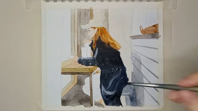 Рисуем ДЕВУШКУ В КАФЕ! / акварель смотреть онлайн