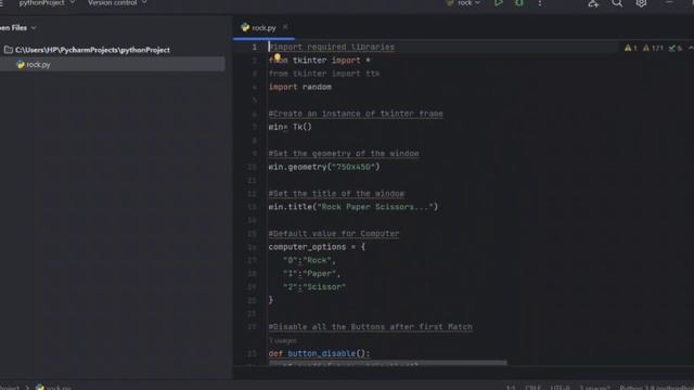 Creating a simple stone paper scissors Game Using tkinter Python смотреть онлайн