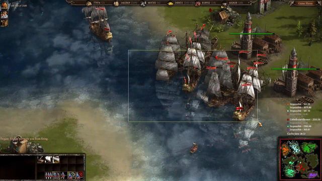 Cossacks 3 - 4 vs 4 Impossible Naval Battle 10 смотреть онлайн