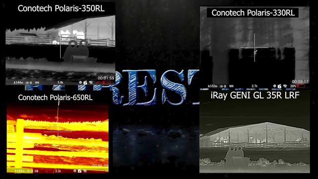 Сравнение картинки Тепловизоров Conotech Polaris 335, 350, 650 и IRay Geny 35r смотреть онлайн