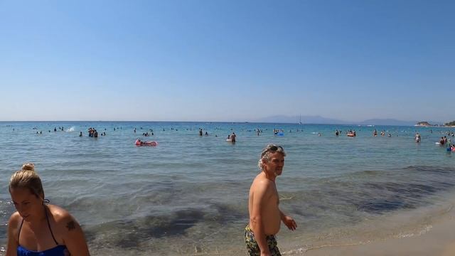 Kuşadası Ladies Beach Walking Tour L July 2021 Turkey [4K HDR]