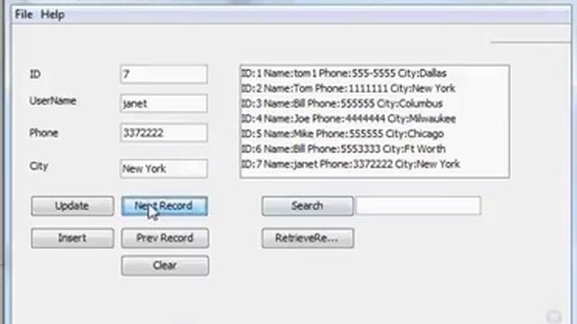 Java Swing MySQL ConnectorJ database example with lookup list смотреть онлайн