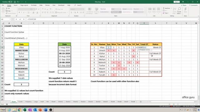 How To Use COUNT Function in Excel? (Hindi) - Count Numbers Between A Range in Excel смотреть онлайн