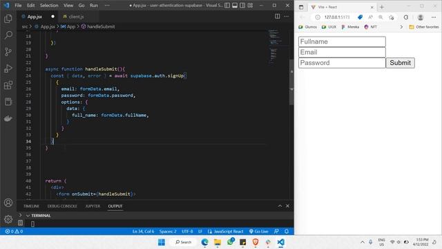 Build A User Authentication App with ReactJS and Supabase | Part 4: Sign Up User смотреть онлайн