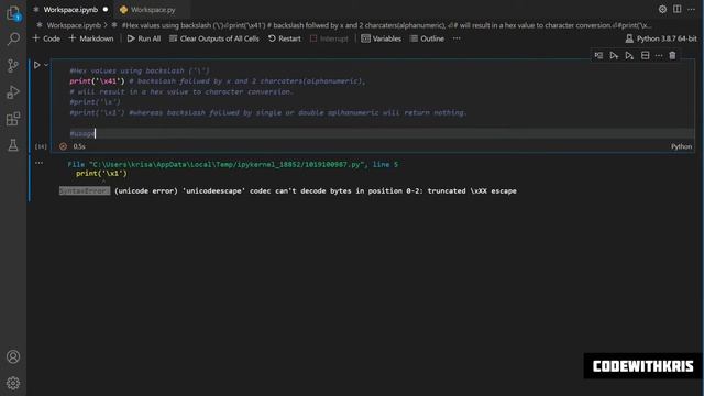 Escape character in python (\x00) | CodeWithKris | Day 10 - No Talking смотреть онлайн
