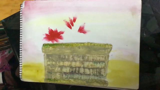 Clay Painting: How to paint Beautiful Flower Basket using mud and clay ;Tutorial by Leena Bandil смотреть онлайн