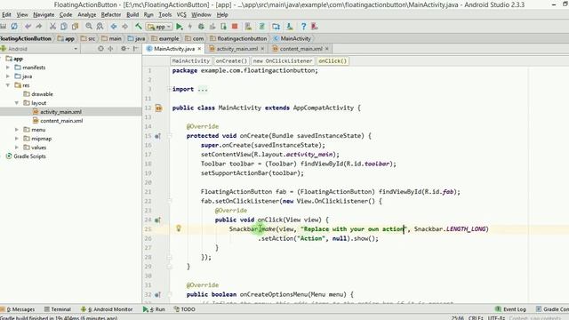 SnackBar and Floating Action Button смотреть онлайн