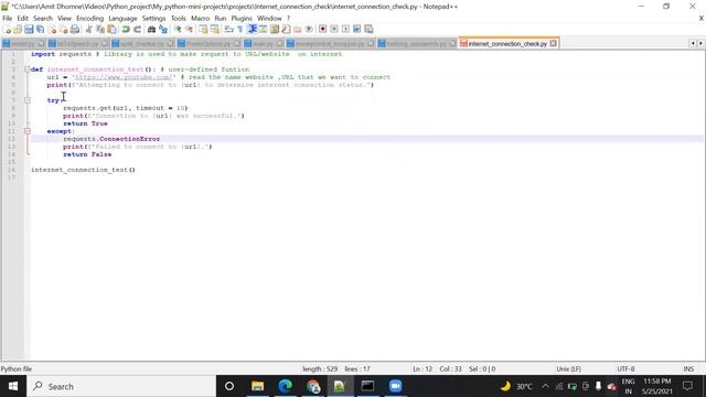 Internet connection check in python project смотреть онлайн