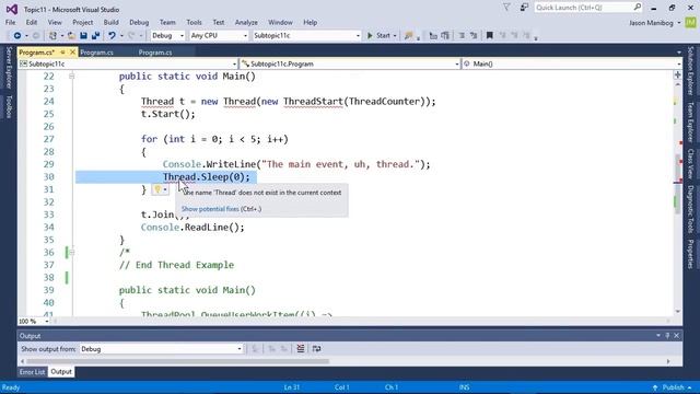 Spawn Threads with ThreadPool - Programming in C# tutorial смотреть онлайн