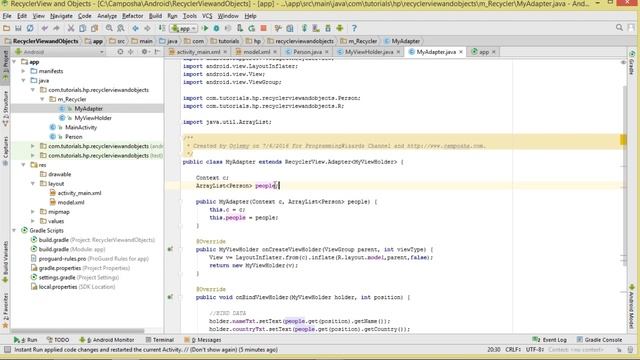 Android RecyclerView - Fill With List of Data Objects смотреть онлайн