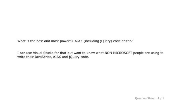 jQuery : What is your favourite JavaScript/jQuery code editor? смотреть онлайн
