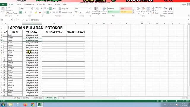 Cara Cepat Ganti Nama Bulan di Excel untuk membuat Laporan Bulanan Pendapatan Usaha Fotokopi смотреть онлайн