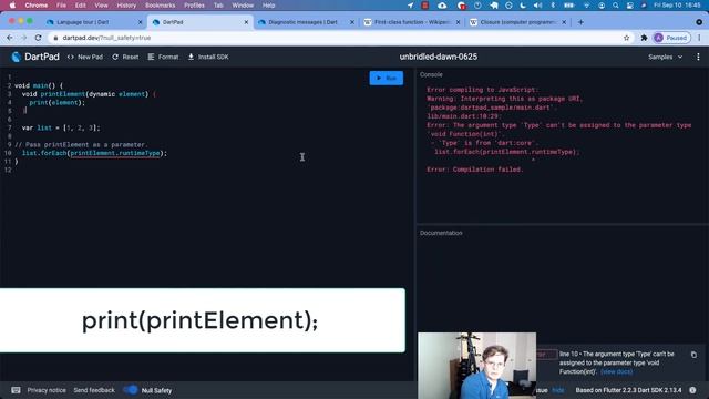 Dart Language Tour - Functions as first-class objects смотреть онлайн