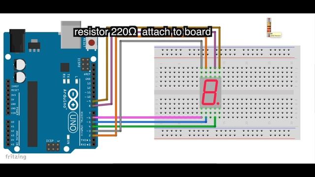 Arduino 7-Segment counter 0-9 with push button up and down смотреть онлайн