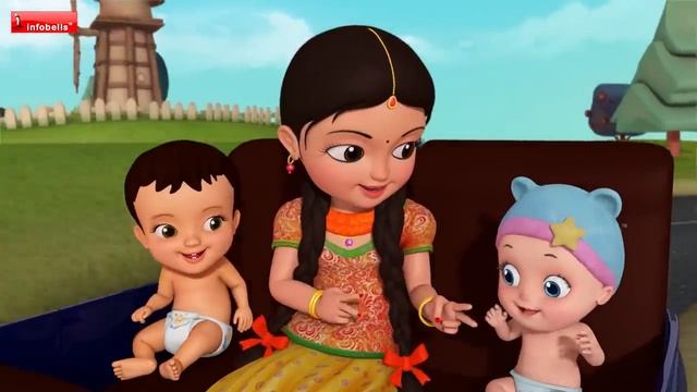 School Bus Song - स्कूल बस गीत | Hindi Rhymes For Children | Infobells