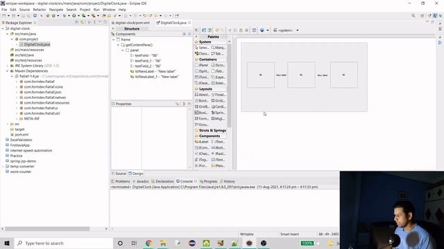 Beginners | Digital Clock | Mini Project | Java | Swing | Modern Desktop Application (GUI) | Eclips смотреть онлайн