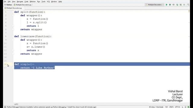 CE602-N- Python Programming : Python Decorators (Part-2) : Kadi Sarva Vishwavidyalaya смотреть онлайн