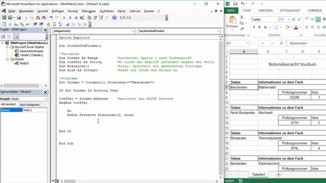 Excel VBA Übungsaufgabe #2 Daten suchen & in ein dynamisches Array einfügen // Excel VBA смотреть онлайн