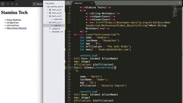 JavaScript 04: Aprende a usar String Methods, toUpperCase y toLowerCase. смотреть онлайн