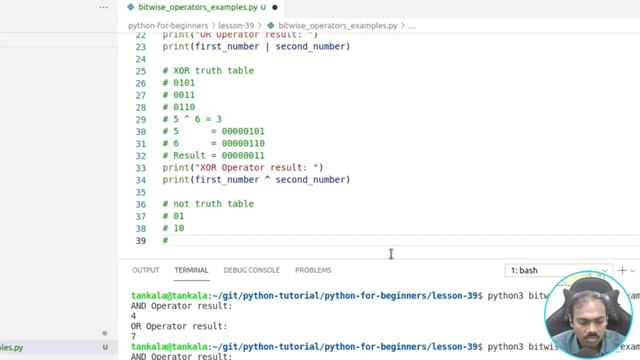 #39 Python Tutorial in Telugu | Tankala | Bitwise operators смотреть онлайн