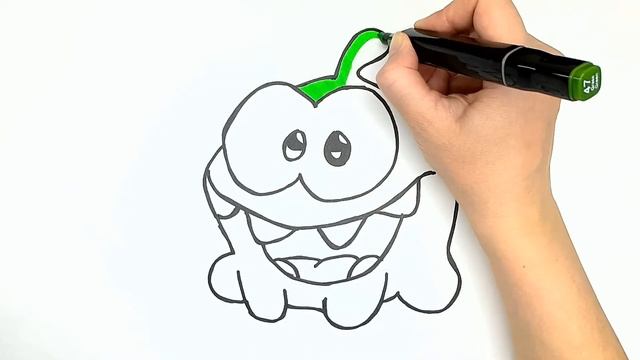 Как нарисовать АмНям. Раскраска АмНям. Простые рисунки для детей. Учим цвета/РАСКРАСКИ РАЗВИВАШКИ/ смотреть онлайн