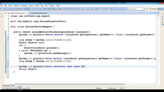 90.Spring AOP Around Advice using XML смотреть онлайн