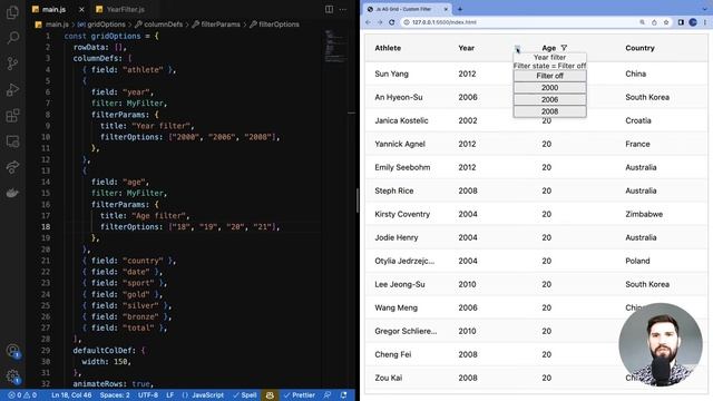 Custom Filter Components for AG Grid's Javascript Data Grid смотреть онлайн