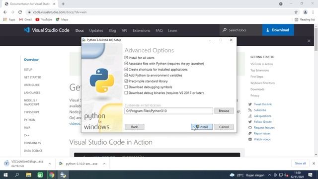 Tutorial Install Python 3.10.0 Dan Visual Studio Code смотреть онлайн