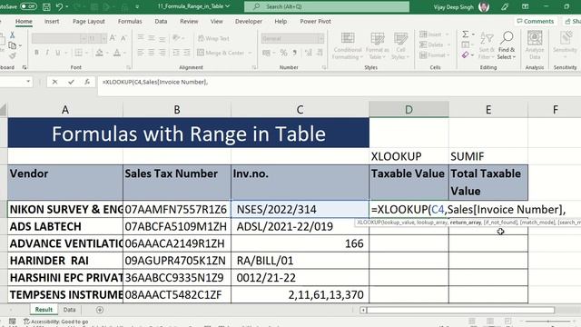 Table Range - Excel Formula Typing with Ease смотреть онлайн