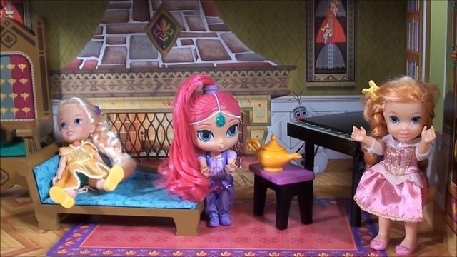 Frozen Princess Anna and Elsa Dress Up Game and Shimmer and Shine Teenie Genies Story смотреть онлайн