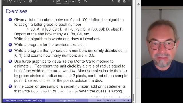 Simulation; Loops in Python: the break statement смотреть онлайн