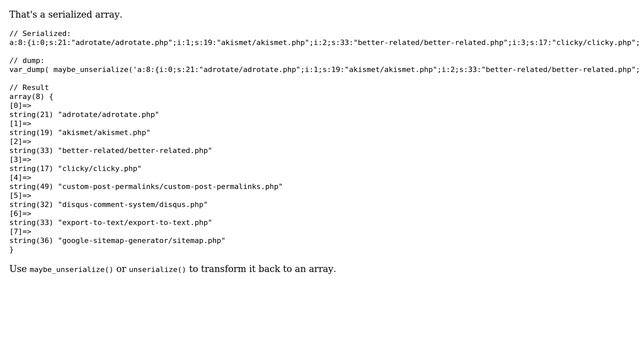 How to make sense of the active_plugins option_value to enable and disable certain plugins from... смотреть онлайн