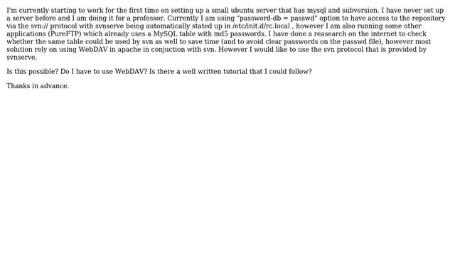 DevOps & SysAdmins: Using a MySQL users table in subversion смотреть онлайн