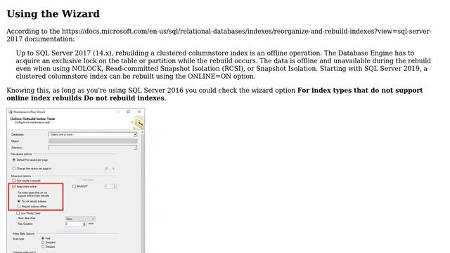 How can we prevent our regular maintenance plan from rebuilding our columnstore indexes? смотреть онлайн