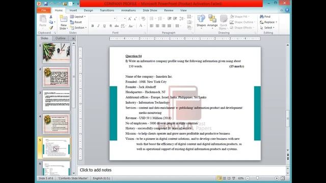 Writing A Company Profile
