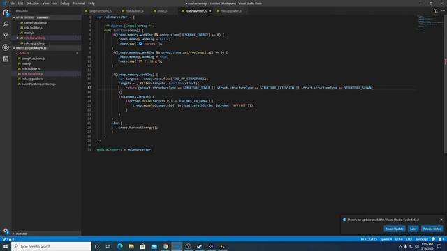 Screeps Tutorial - Part 7 - Filtering Structure Types - Filling Extensions, Towers and Spawn смотреть онлайн